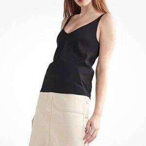 Thakoon NWT V-Neck Camisole Scoop Back in Black Size Medium MSRP $85